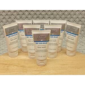 8 Dove Derma Series Dry Skin Relief Face Wash 1.7oz. Gentle